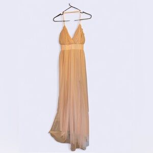 Elegant Tan Maxi Dress